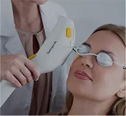 Woman receiving OptiLight treatment at Lusk Eye Specialists - Shreveport